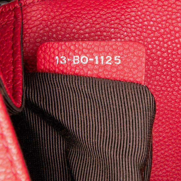 Pre Owned Dior Red Small Grained Calfskin Diorama Flap