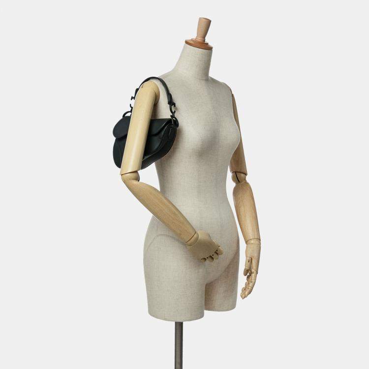 Pre Owned Dior Black Mini Ultra Matte Calfskin Saddle Bag