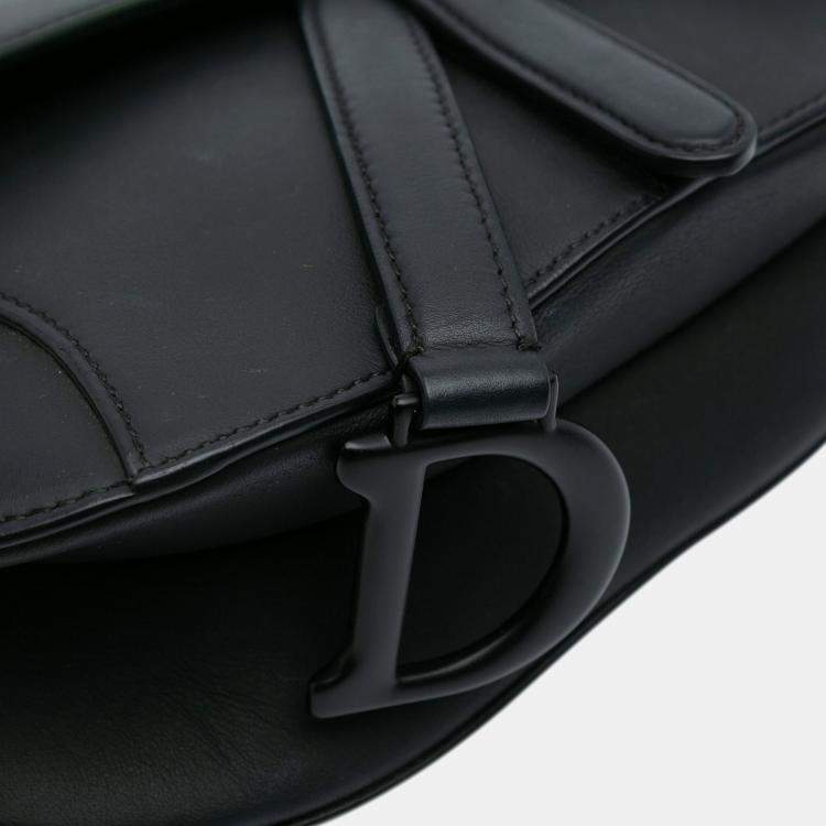 Pre Owned Dior Black Mini Ultra Matte Calfskin Saddle Bag