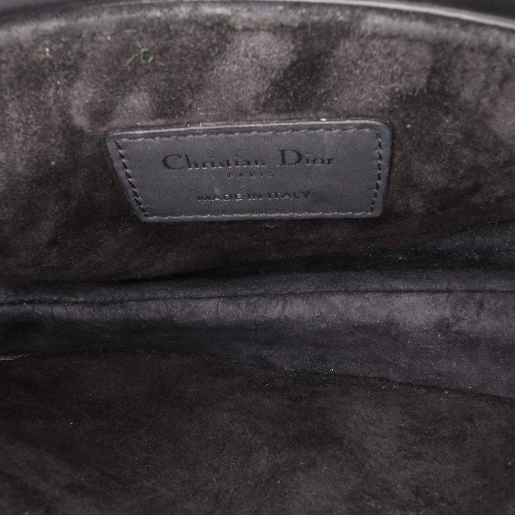 Pre Owned Dior Black Mini Ultra Matte Calfskin Saddle Bag