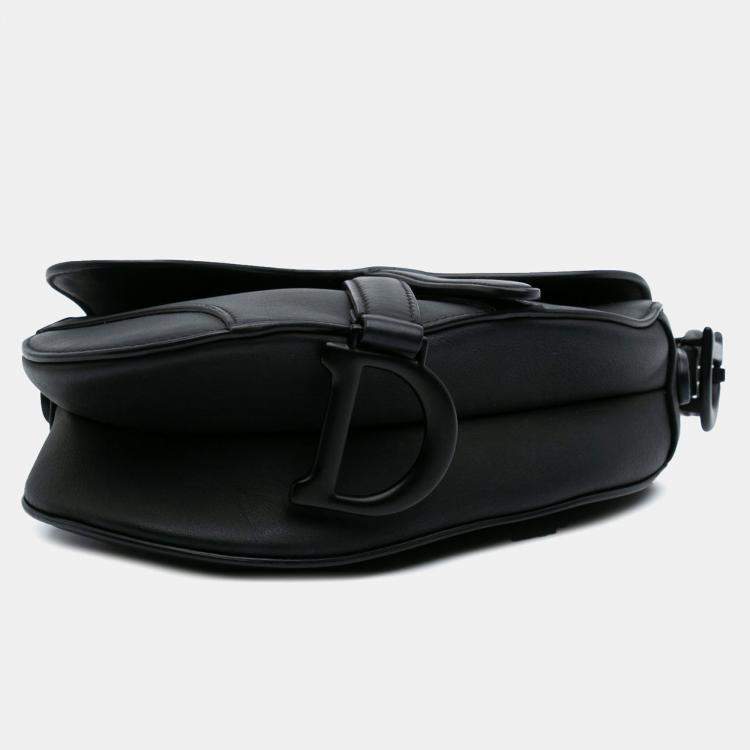 Pre Owned Dior Black Mini Ultra Matte Calfskin Saddle Bag