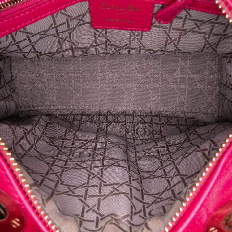 Pre Owned Dior Pink Medium Lambskin Cannage Lady Dior
