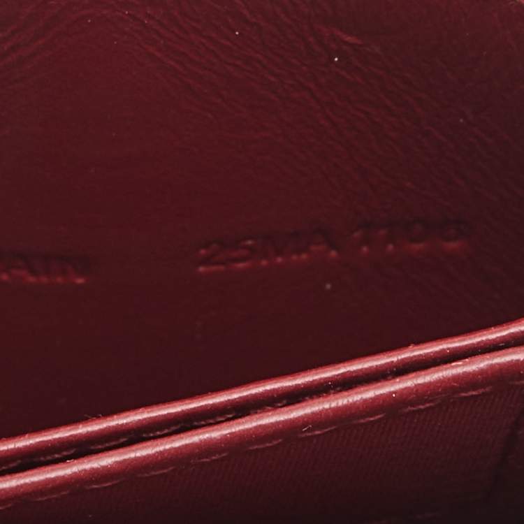 Pre Owned Dior Red Cannage Patent Leather Lady Dior 5 Gusset Card Holder