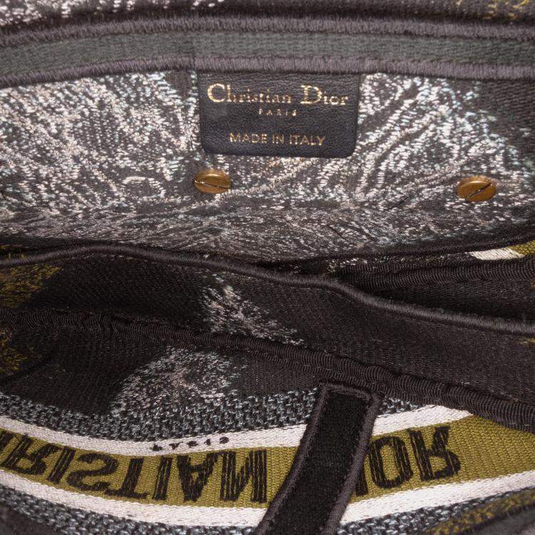 Pre Owned Dior Green Canvas Embroidered Tie Dye Saddle Bag