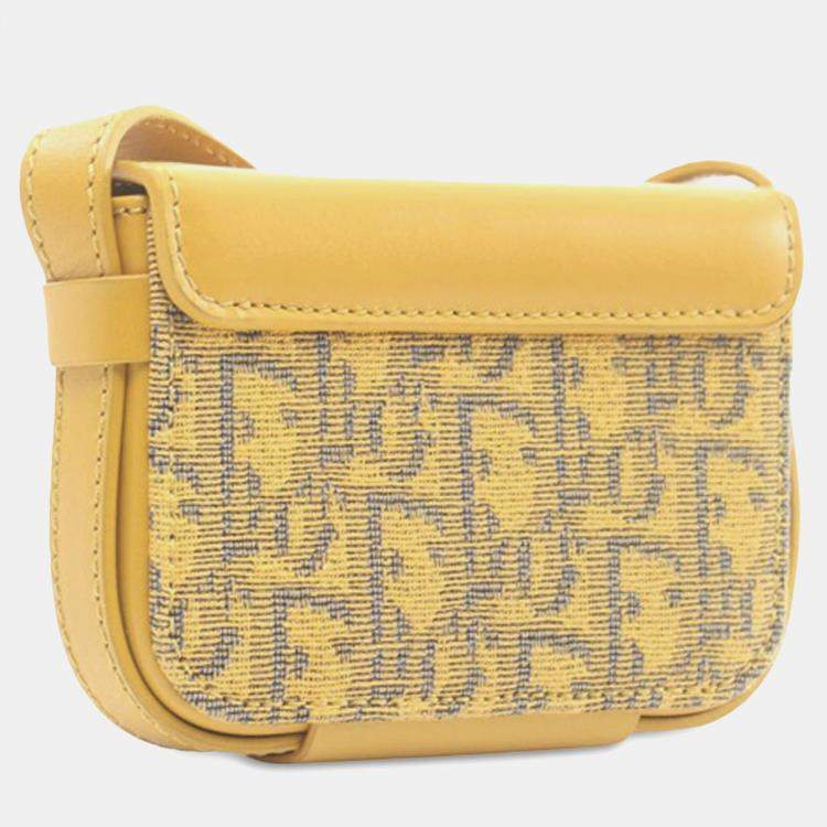مملوكة مسبقًا Dior Yellow Nano Oblique Lock Pouch Crossbody