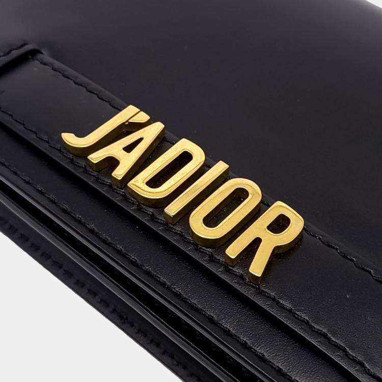 Pre Owned Dior Black Leather JaDior Mini Chain Crossbody Bag
