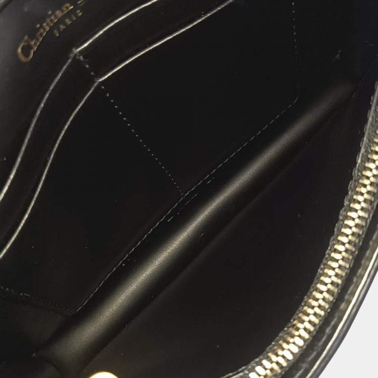 Pre Owned Dior Black Leather JaDior Mini Chain Crossbody Bag