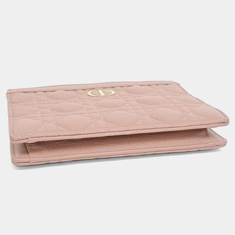 Pre Owned Dior Pink Leather Caro Chain Zipper Pouch and Crossbody Bag