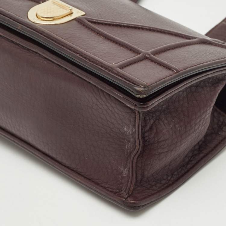 Pre Owned Dior Burgundy Cannage Leather Small Diorama Flap Bag