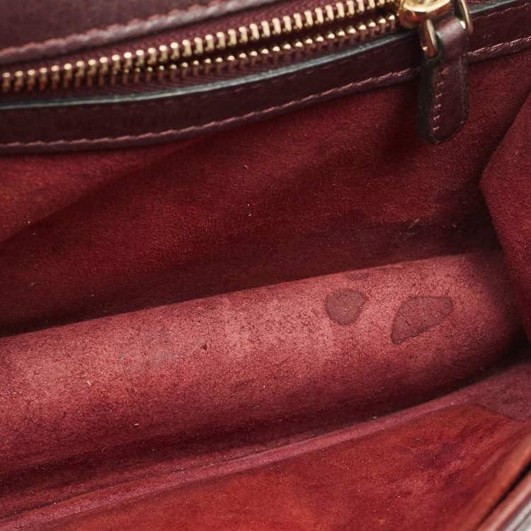 Pre Owned Dior Burgundy Cannage Leather Small Diorama Flap Bag