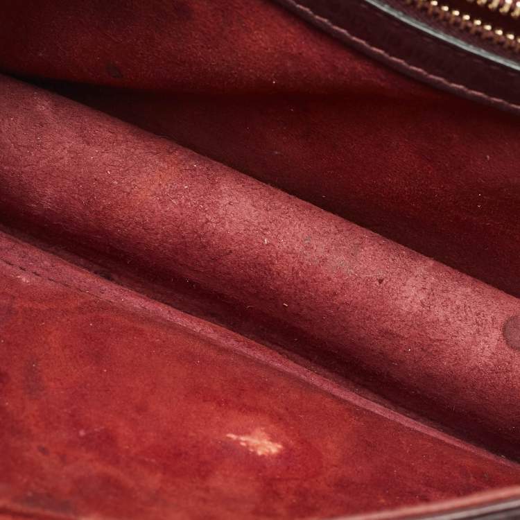 Pre Owned Dior Burgundy Cannage Leather Small Diorama Flap Bag