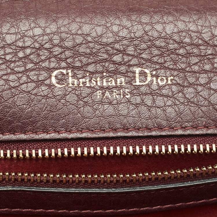 Pre Owned Dior Burgundy Cannage Leather Small Diorama Flap Bag