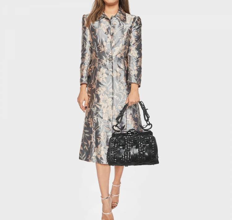 Pre Owned Dior Black Woven Leather Limited Edition 1565 Samourai Frame Bag