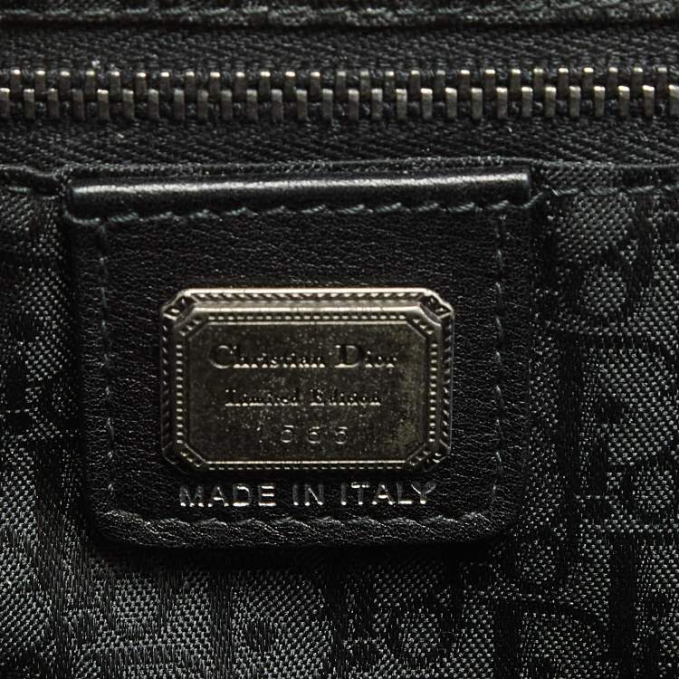 Pre Owned Dior Black Woven Leather Limited Edition 1565 Samourai Frame Bag