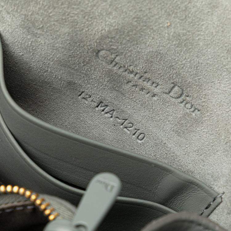 Pre Owned Dior Grey Leather Saddle Belt Pouch
