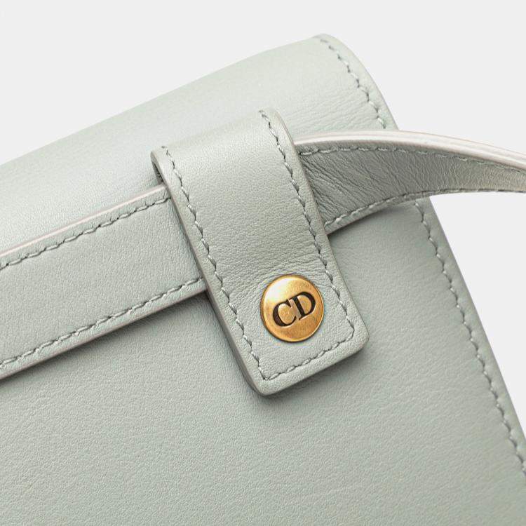 Pre Owned Dior Grey Leather Saddle Belt Pouch
