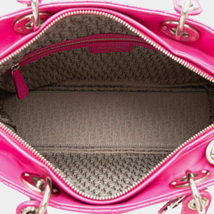 Pre Owned Dior Pink Large Lambskin Cannage Lady Dior