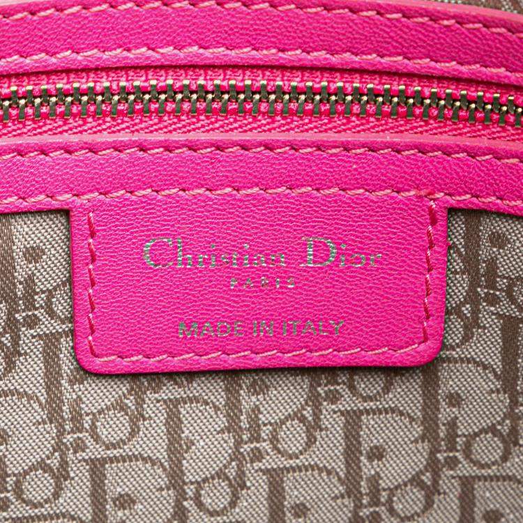 Pre Owned Dior Pink Large Lambskin Cannage Lady Dior