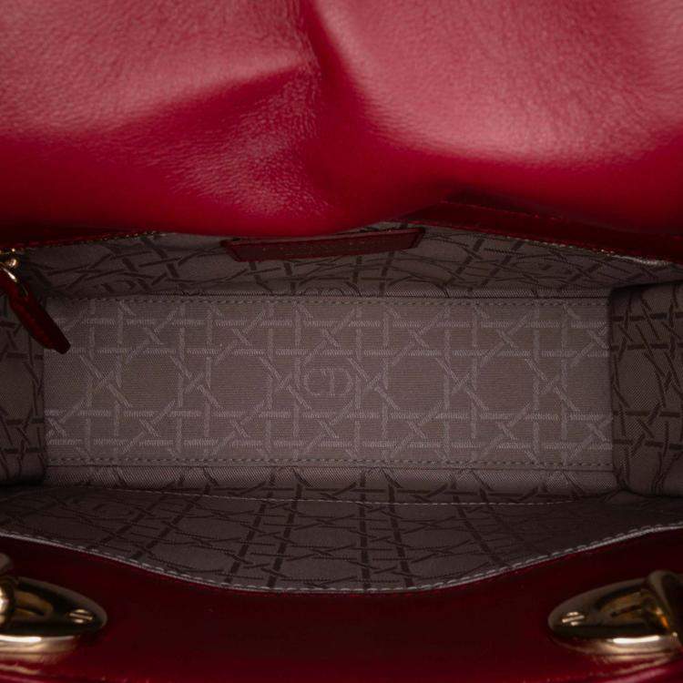 Pre Owned Dior Red Small Lambskin Cannage My ABCDior Lady Dior
