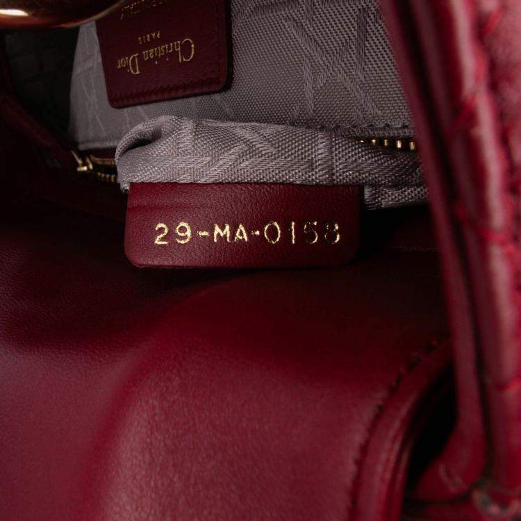 Pre Owned Dior Red Small Lambskin Cannage My ABCDior Lady Dior