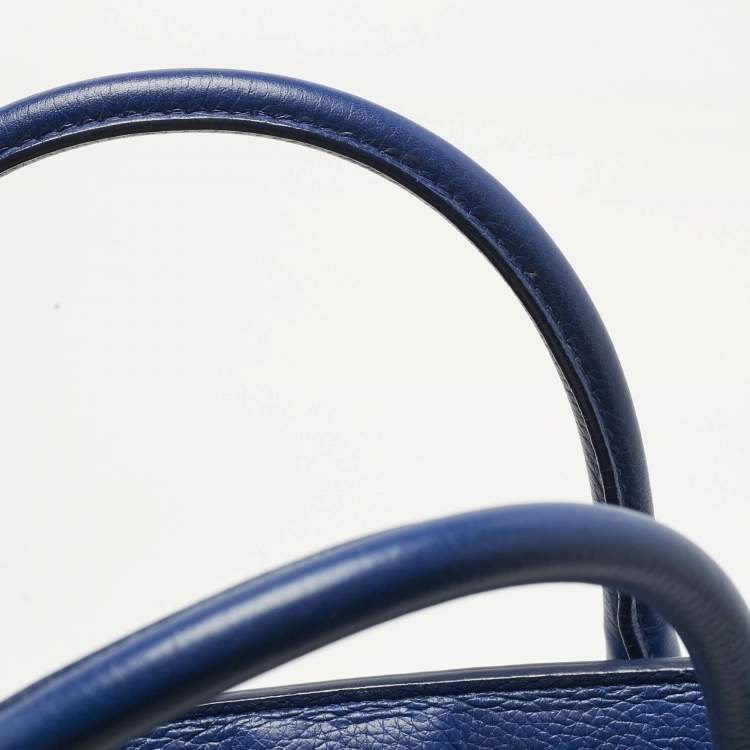 Pre Owned Dior Blue Leather Large Bar Tote