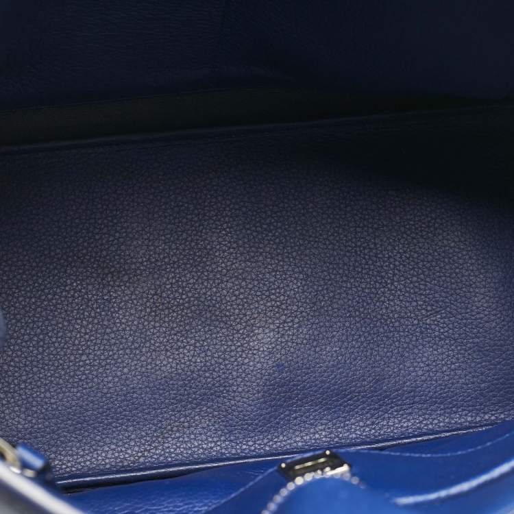 Pre Owned Dior Blue Leather Large Bar Tote