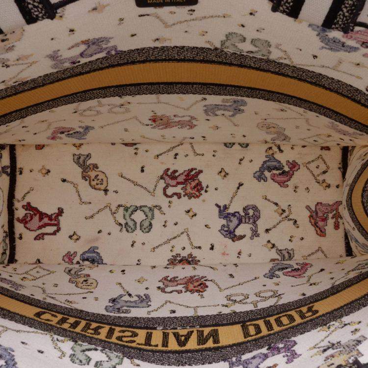Pre Owned Dior White Large Zodiac Pixel Zodiac Book Tote