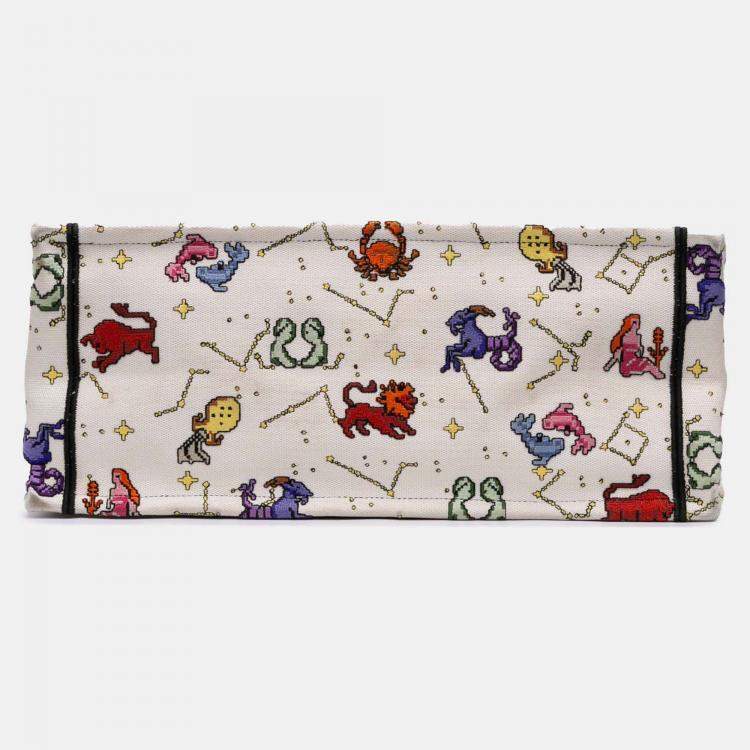 Pre Owned Dior White Large Zodiac Pixel Zodiac Book Tote