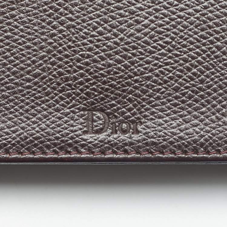 Pre Owned Dior Burgundy Leather Mini Diorama Chain Bag