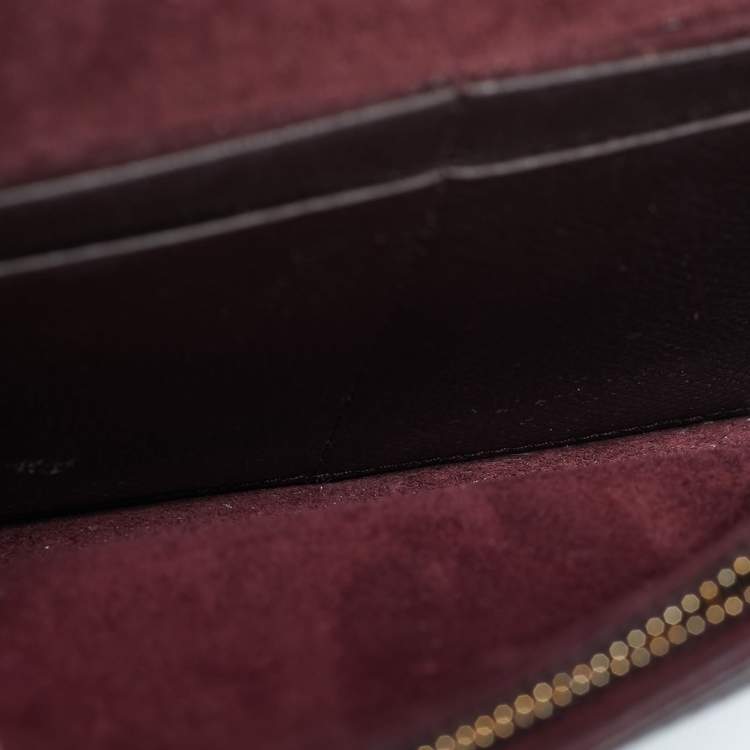 Pre Owned Dior Burgundy Leather Mini Diorama Chain Bag