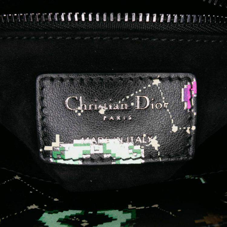 Pre Owned Dior Black Mini Calfskin Pixel Zodiac Lady Dior