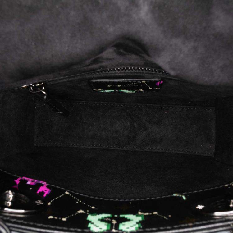 Pre Owned Dior Black Mini Calfskin Pixel Zodiac Lady Dior
