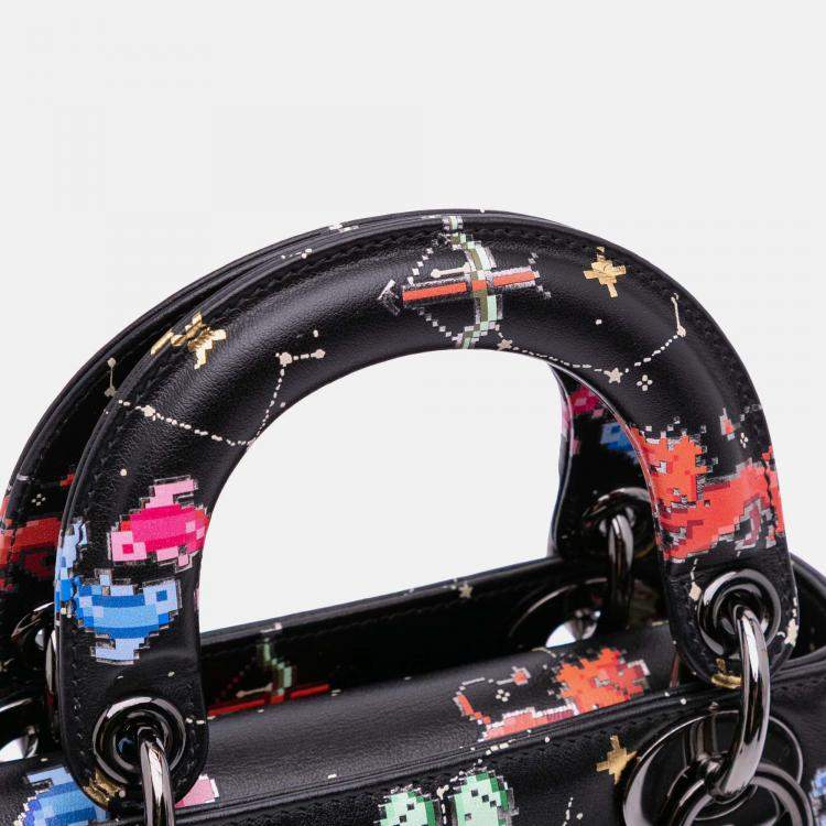 Pre Owned Dior Black Mini Calfskin Pixel Zodiac Lady Dior
