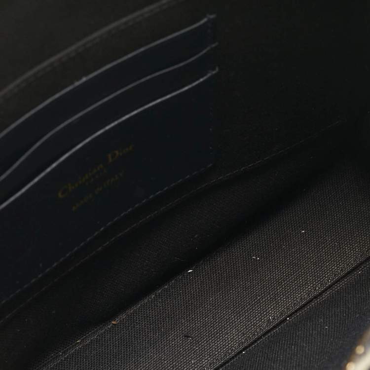 Pre Owned Dior Navy Blue Oblique Canvas 30 Montaigne Pouch
