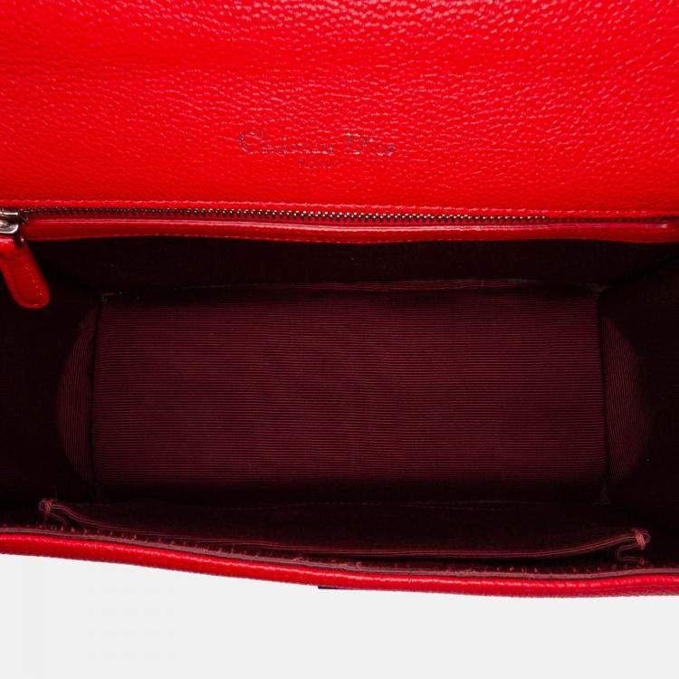 Pre Owned Dior Red Medium Grained Calfskin Diorama Flap
