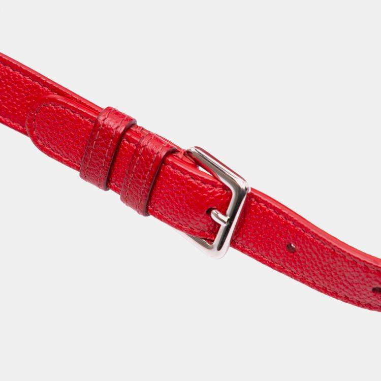 Pre Owned Dior Red Medium Grained Calfskin Diorama Flap