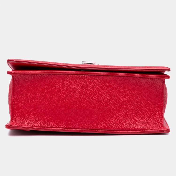 Pre Owned Dior Red Medium Grained Calfskin Diorama Flap