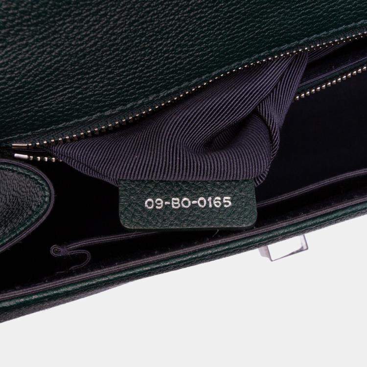 Pre Owned Dior Green Large Grained Calfskin Diorama Flap