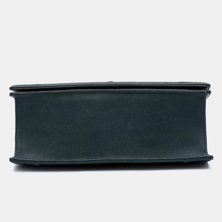 Pre Owned Dior Green Large Grained Calfskin Diorama Flap