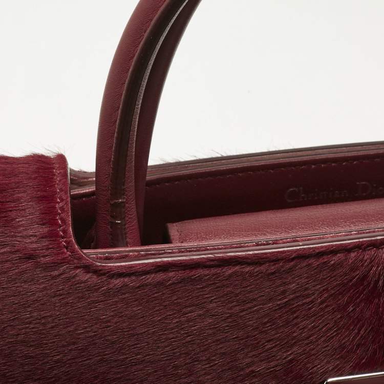 Pre Owned Dior Red Calfhair and Leather Medium Diorever Tote