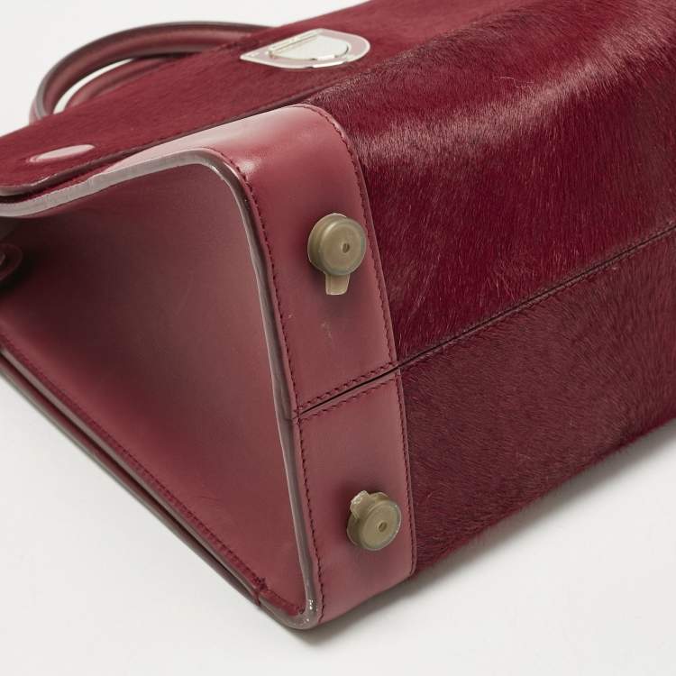 Pre Owned Dior Red Calfhair and Leather Medium Diorever Tote