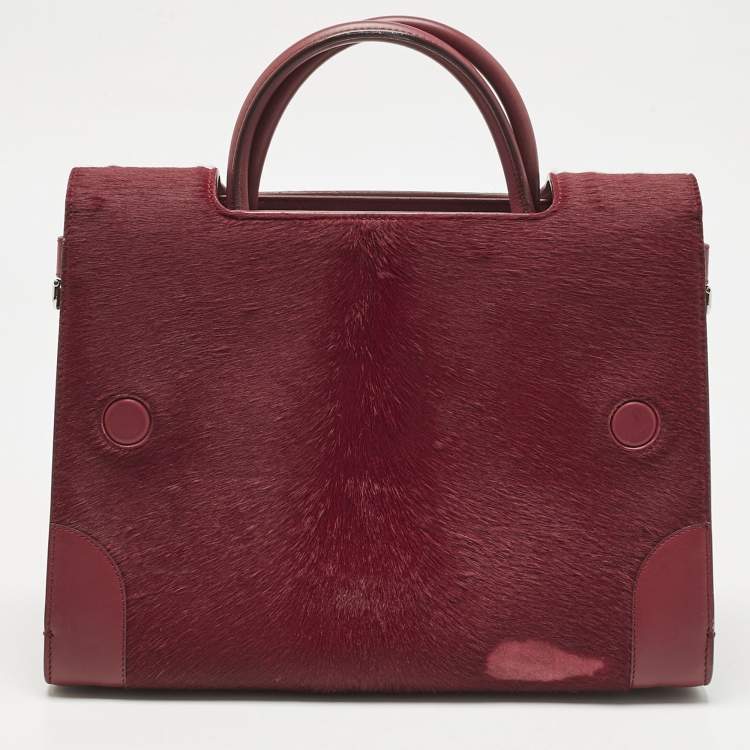 Pre Owned Dior Red Calfhair and Leather Medium Diorever Tote