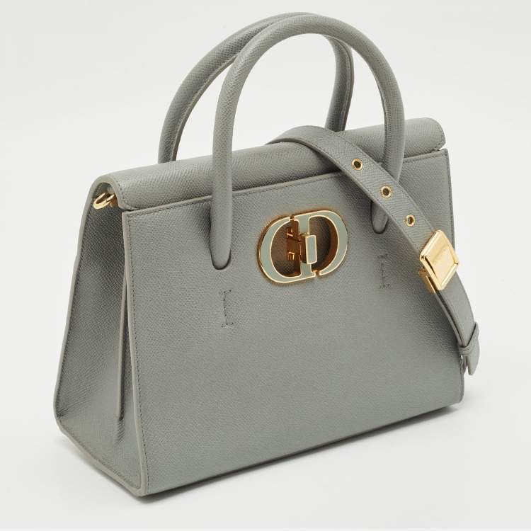 Pre Owned Dior Grey Leather Medium St Honoré Tote