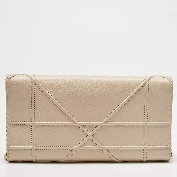 Pre Owned Dior Blush Pink Leather Diorama Wallet on Chain