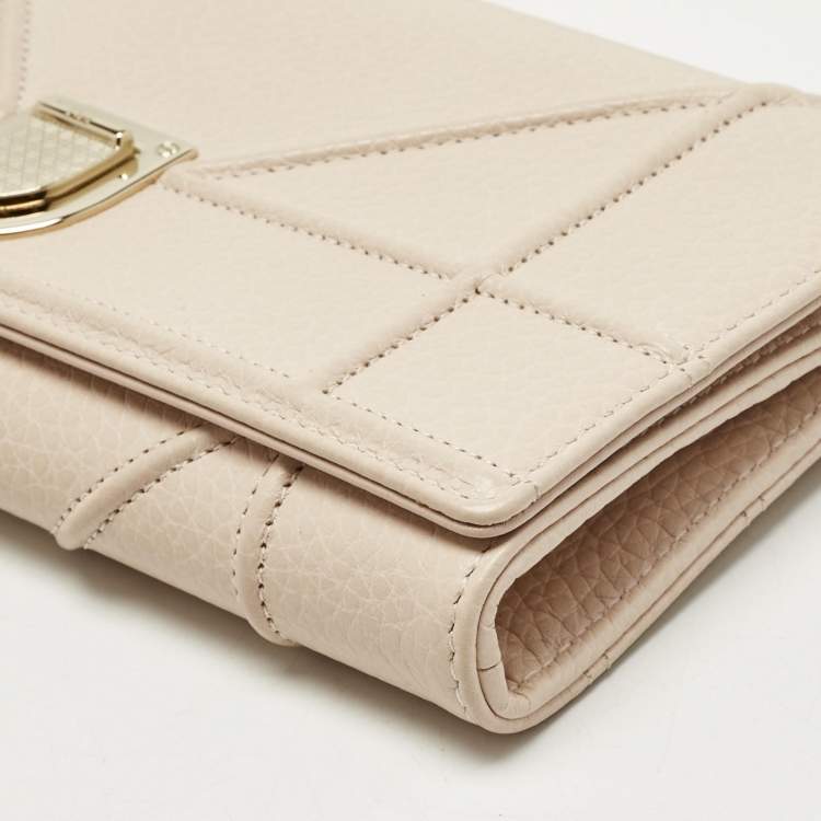 Pre Owned Dior Blush Pink Leather Diorama Wallet on Chain
