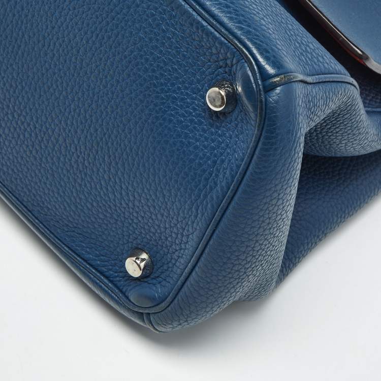Pre Owned Dior Navy Blue Leather Medium Be Dior Flap Bag