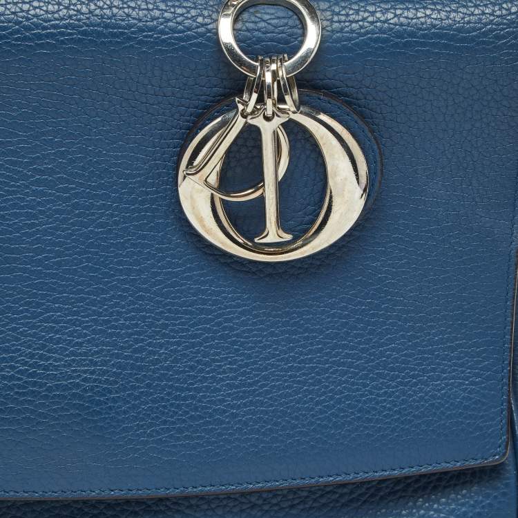 Pre Owned Dior Navy Blue Leather Medium Be Dior Flap Bag