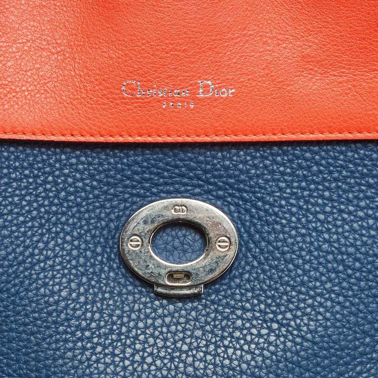 Pre Owned Dior Navy Blue Leather Medium Be Dior Flap Bag
