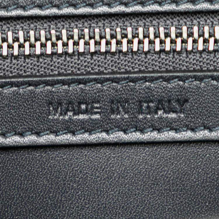 Pre Owned Dior Silver Medium Metallic Patent Microcannage Diorama Flap