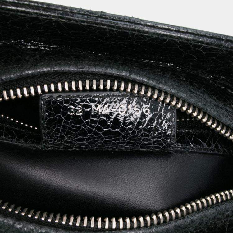 Pre Owned Dior Black Medium Ceramic Effect Deerskin Jeweled Swan Lady Dior